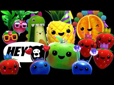 Hey Bear Sensory - Totally Dance Party! - Fruit and Veggie Live Stream!