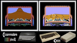 CBM+4 vs C64 : STUNT CAR RACER (Side by side comparison)