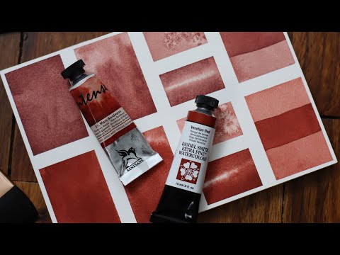 PR101 Watercolors, Renesans Intense Mars Bordeaux VS Daniel Smith Watercolors' Venetian Red