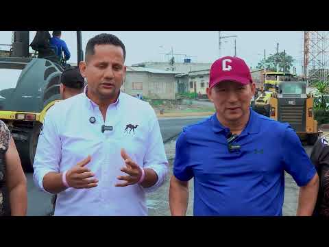 Asfaltado en el cantón Santa Rosa por parte de Prefectura de El Oro