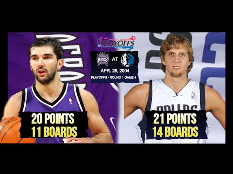 BIG Duel: Peja Stojakovic 20pts vs Dirk Nowitzki 21pts - Playoffs 2004 - Kings @ Mavs - R1G4