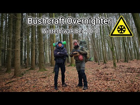 Winter bivouac at -10°C | Overnight stay in the forest | Bushcraft overnighter