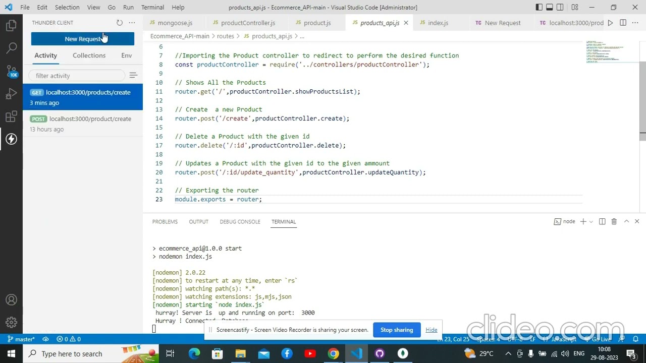 e-commerce api (Skill Test 3 Backend) Coding ninjas