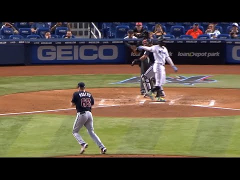 Pitcher Josh Rogers Euro-steps off mound to get back at Jazz Chisholm 🤣🤣