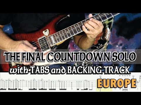 EUROPE | THE FINAL COUNTDOWN GUITAR SOLO with TABS and BACKING TRACK | ALVIN DE LEON (2019)