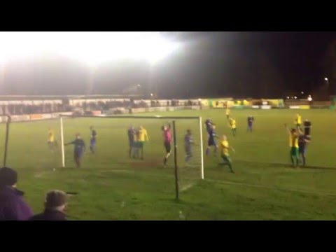 Hitchin Town 2-0 Biggleswade Town - Free Kick shot