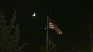 preview picture of video 'CONJUNCTION VENUS JUPITER MOON JAMAICA PLAIN MA American Flag'