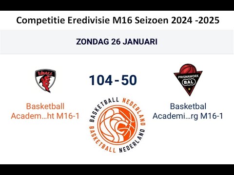 UBALL U16-1 vs. BAL U16-1, d.d. 26 januari 2025