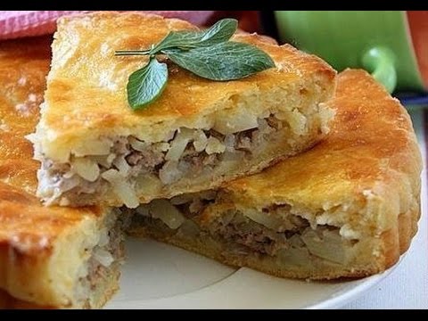 Пирог с картофелем и мясом.