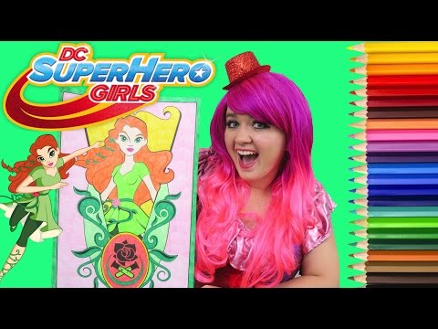 Coloring Poison Ivy DC SuperHero Girls GIANT Coloring Book Page Colored Pencil | KiMMi THE CLOWN Video