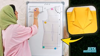 یقه شکاری گرد بلدی بدوزی؟ | رسم الگوی یقه شکاری گرد🌟