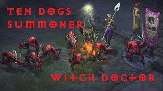 Diablo 3: RoS Beta - Ten Dogs Witch Doctor Summoner Build