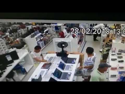 Portal Cleriston Silva - Câmeras flagram trio roubando computador