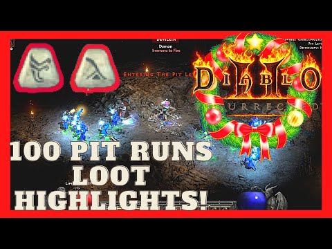 Diablo 2 Resurrected - 100 Pit Runs Best Drop Highlights