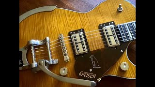 Video thumbnail for Gretsch G6134TFM-NH Nigel Hendroff Signature Penguin - Amber Flame. FIRST PLAY!!#G6134Nigel Hendroff by Damon “The Gnome of Tone!” Chivers