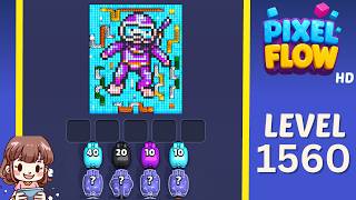 Pixel Flow Level 1560 Solution Walkthrough