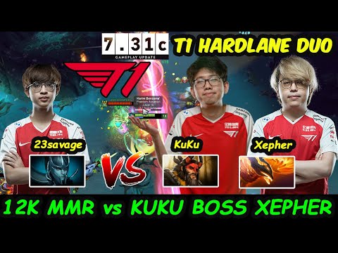 23savage vs KuKu Xepher - Talon Carry vs T1 Hard LANE DUO Dota 2 7.31C pro Gameplay