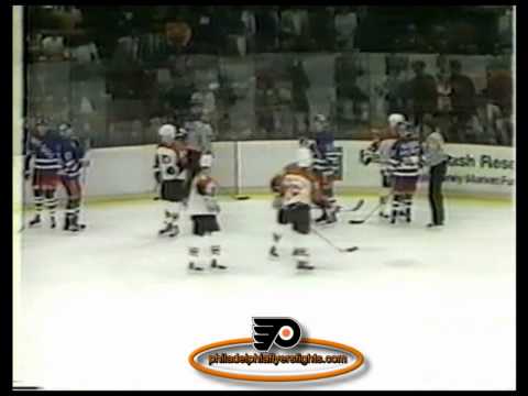 Apr 10, 1985 Grant Ledyard High Sticks Rich Sutter New York Rangers vs Philadelphia Flyers