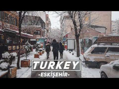 Winter Walk in Turkey, Eskisehir - 4K