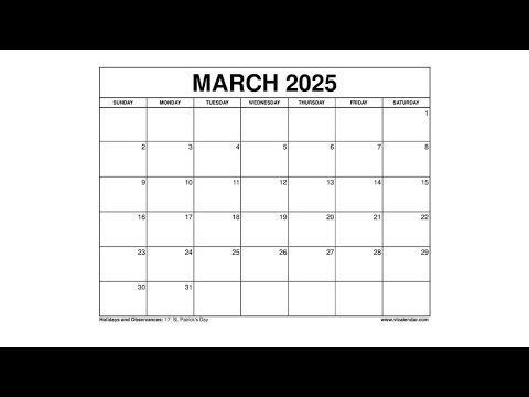 Free March 2025 Calendar Printable Templates with Holidays - VL Calendar