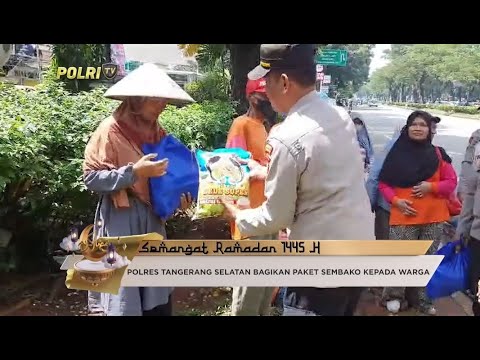 POLRES TANGGERANG SELATAN BAGIKAN PAKET SEMBAKO KEPADA WARGA