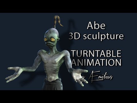 Abe (Oddworld) 3D sculpture - Turntable animation