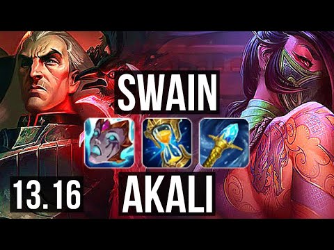 SWAIN vs AKALI (MID) | Rank 1 Swain, Rank 7, 2.6M mastery, 1400+ games | NA Challenger | 13.16