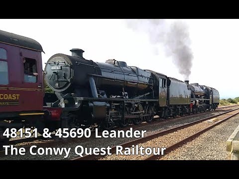 Prestatyn 03.08.2019 - 45690 Leander & 48151 LMS 8F on Conwy Quest Railtour  - double head steam