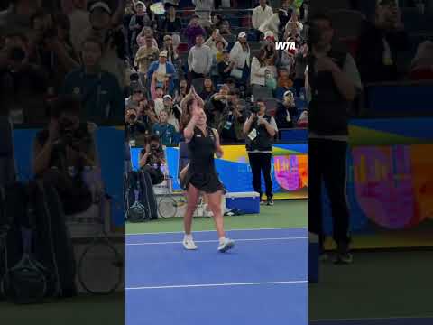 MAJA’S MOMENT! 🏆✨Maja Chwalinska defeats Kartal in a three set battle in Wuhan.#WTA #MajaChwalinska
