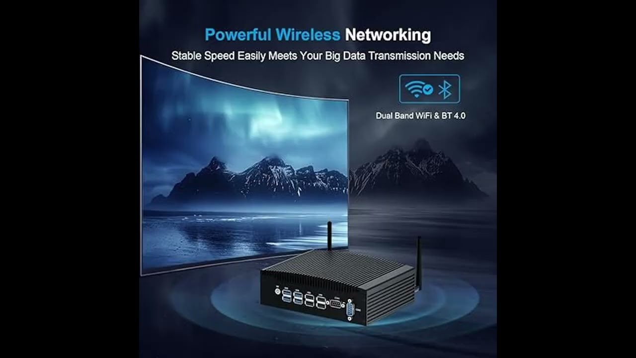 WEIDIAN Mini Fanless Industrial PC – Intel Core i5 8350U, 16GB RAM, 512GB SSD, 4K Display