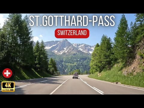 St.Gotthard Pass - Airolo - Göschenen - old Tremola road- Switzerland 4K Drivinig Tour