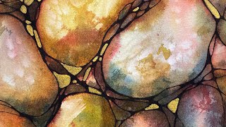 abstract WATERCOLOR rocks or rotting potatoes? - 295