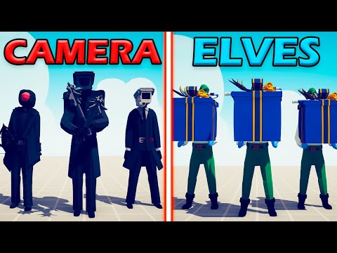 CAMERAMAN TEAM vs PRESENT ELF TEAM - Totally Accurate Battle Simulator | TABS