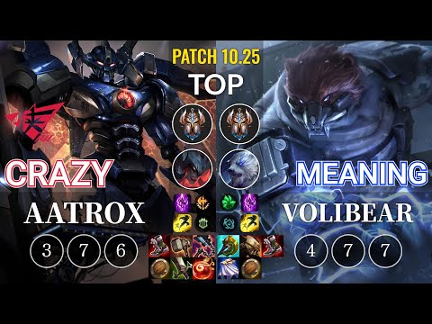 RW Crazy Aatrox vs Meaning Volibear Top - KR Patch 10.25