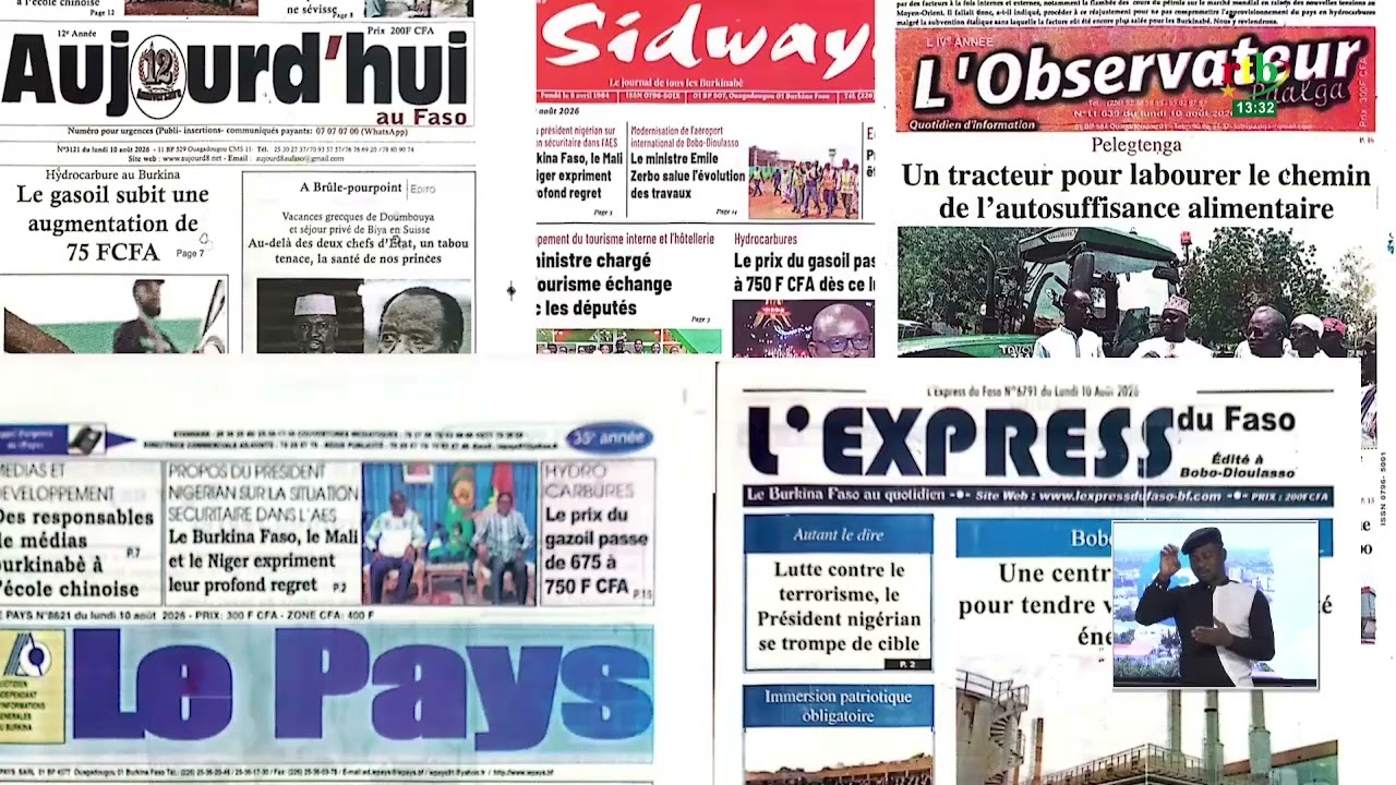 Revue de presse du 10 août 2026