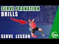 TENNIS SERVE LESSON: How To Master Pronation On Your Serve (Pronation Drills)
