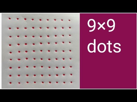 9×9 dots easy rangoli designs | simple kolam with dots | 9 dots muggulu | easy dots kolam |