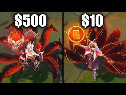 $500 Immortalized Legend Ahri vs $10 Arcana Ahri Skins Comparison - League of Legends
