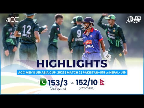 ACC Men's U19 Asia Cup | Pakistan-U19 vs Nepal-U19 | Highlights