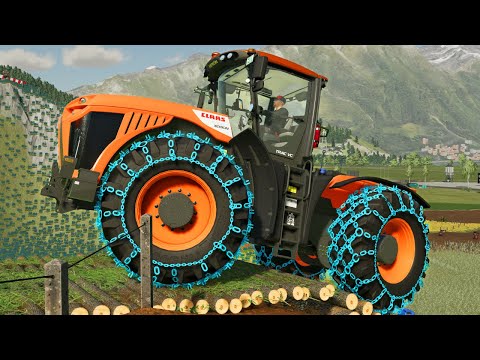 COLORED GIANT CLAAS TRACTORS DEATH RUN | Farming Simulator 22
