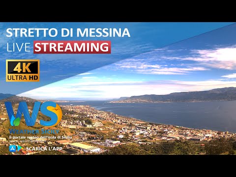 🔴 Stretto di Messina live webcam - Panoramica da Messina sud, Larderia