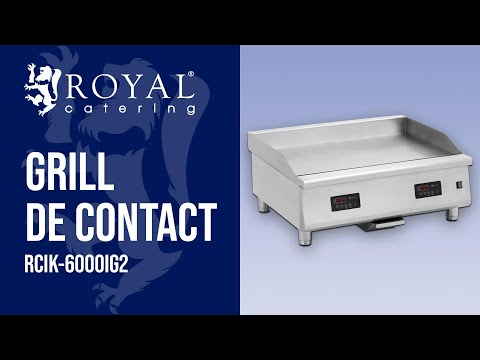 Vidéo - Grill de contact - 910 x 520 mm - lisse - 2 x 6000 W - Royal Catering