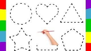 Shapes, Shapes drawing for kids, Shapes tracing| Learn 2D shapes and colors