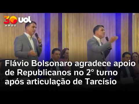 Flávio Bolsonaro agradece apoio de Republicanos no segundo turno após articulação de Tarcísio