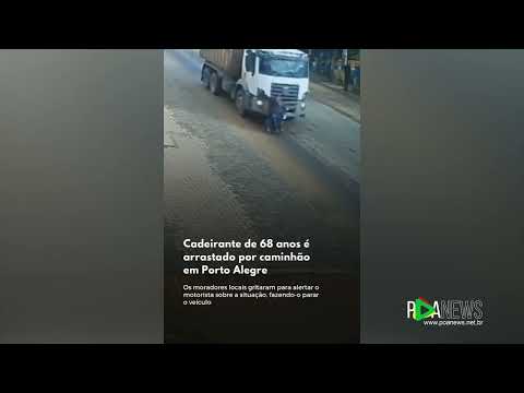 Idoso em cadeira de rodas é arrastado por caminhão em Porto Alegre e sobrevive com ferimentos leves