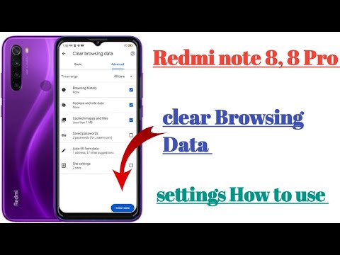 Redmi note 8, 8 Pro clear Browsing Data settings || How to use