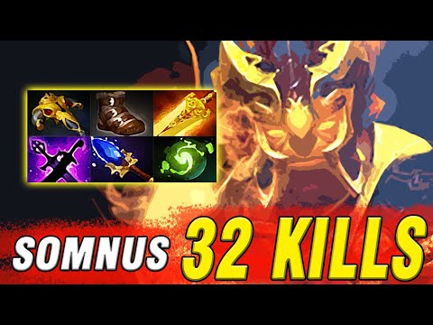 Somnus 32 Kills Ember! Somnus Ember Spirit Gameplay Dota 2