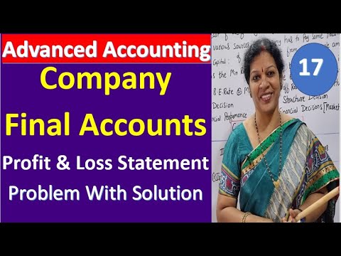 16 Company Final Accounts Introduction With Profit Loss Statement Format