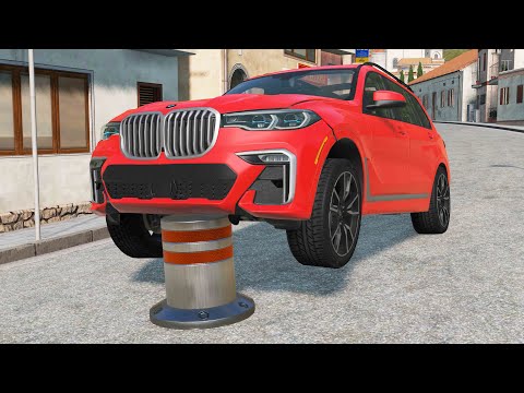 Cars vs Bollards – BeamNG.Drive