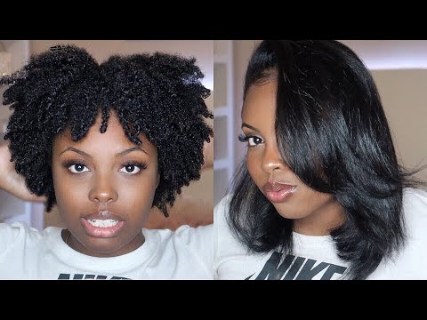 CURLY TO STRAIGHT HAIR ROUTINE ON TYPE 4 HAIR | SILK...